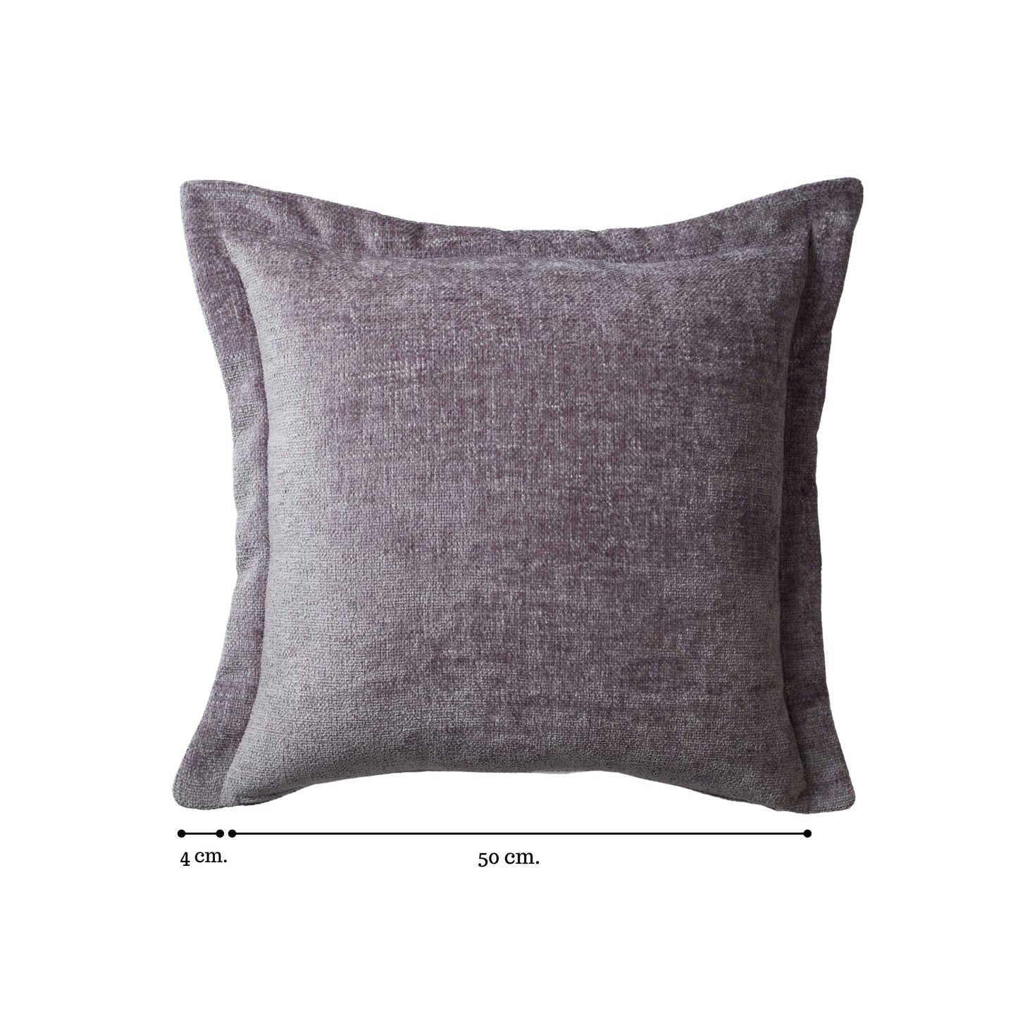 Borla | Gray Solid Woven Flanged Square 20''x20'' Throw Pillow Cover