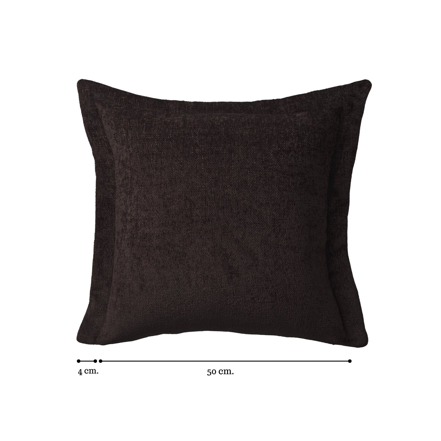 Borla | Dark Brown Solid Woven Flanged Square 20''x20'' Throw Pillow Cover