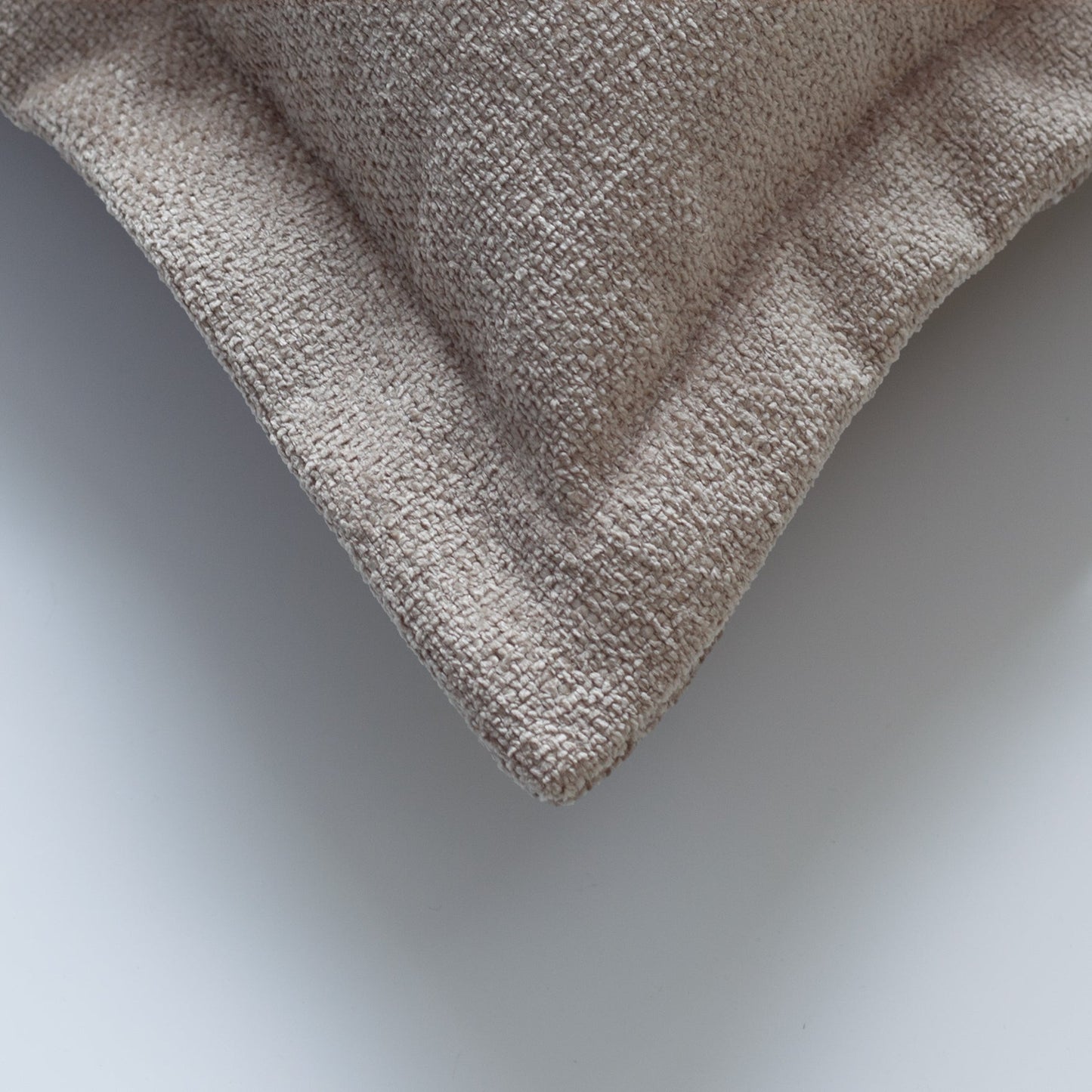 Light beige solid woven flanged square throw pillow cover 20"x20"