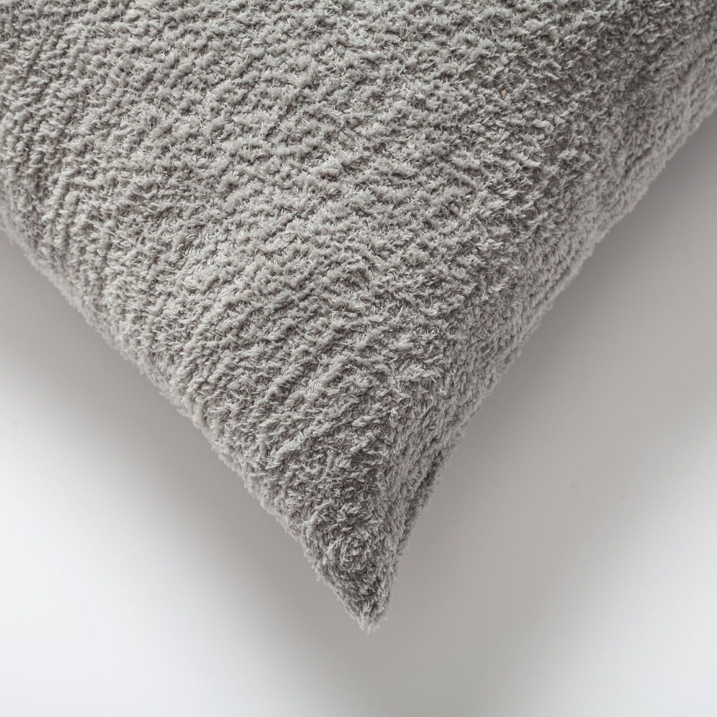 Cozy | Light Gray Plush Soft Textured Square 20''x20'' Throw Pillow Cover