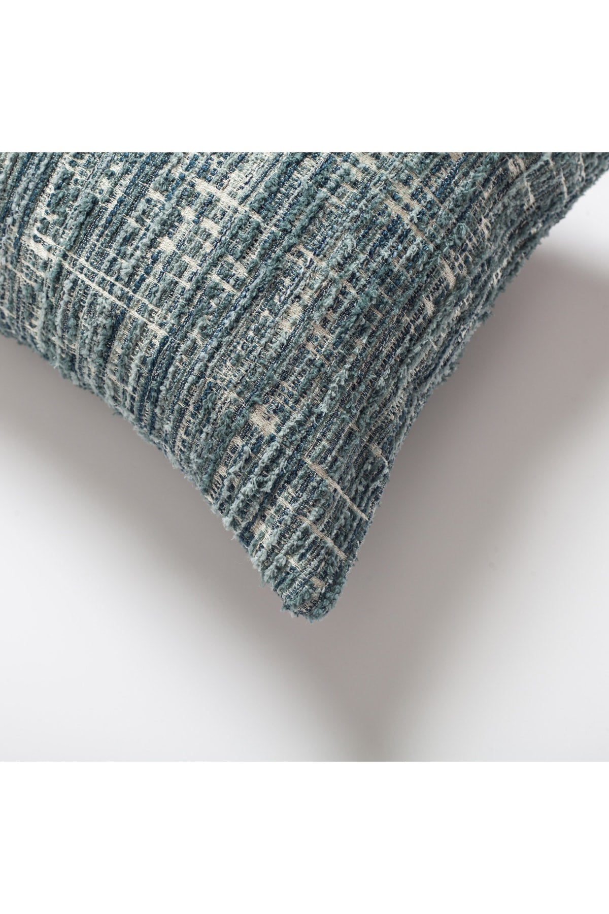 Coco | Blue Heathered Woven Textured Plain Lumbar 12"x20" Throw Pillow Cover