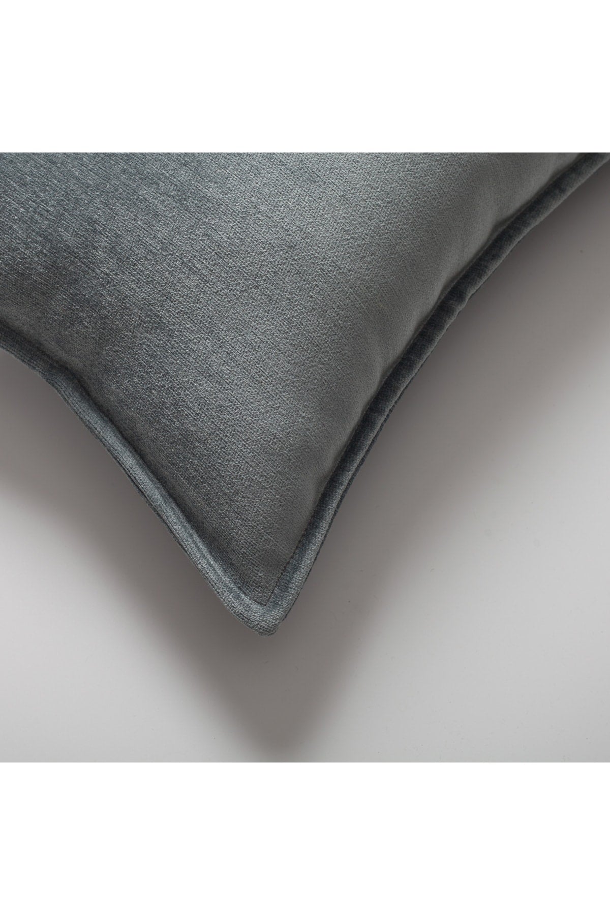 Eliza | Blue Textured Velvet-Look Flanged Square 20''x20'' Throw Pillow Cover