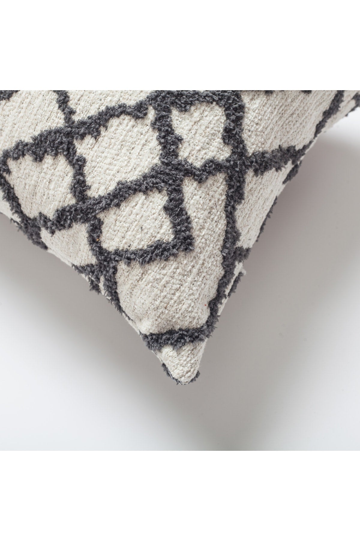 Maya | Dark Gray Kilim Patterned Tribal Boho Textured Lumbar 12''x20'' Throw Pillow Cover