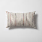 Sense | Neutral Beige Textured Herringbone Stripe Lumbar 12''x20'' Throw Pillow Cover