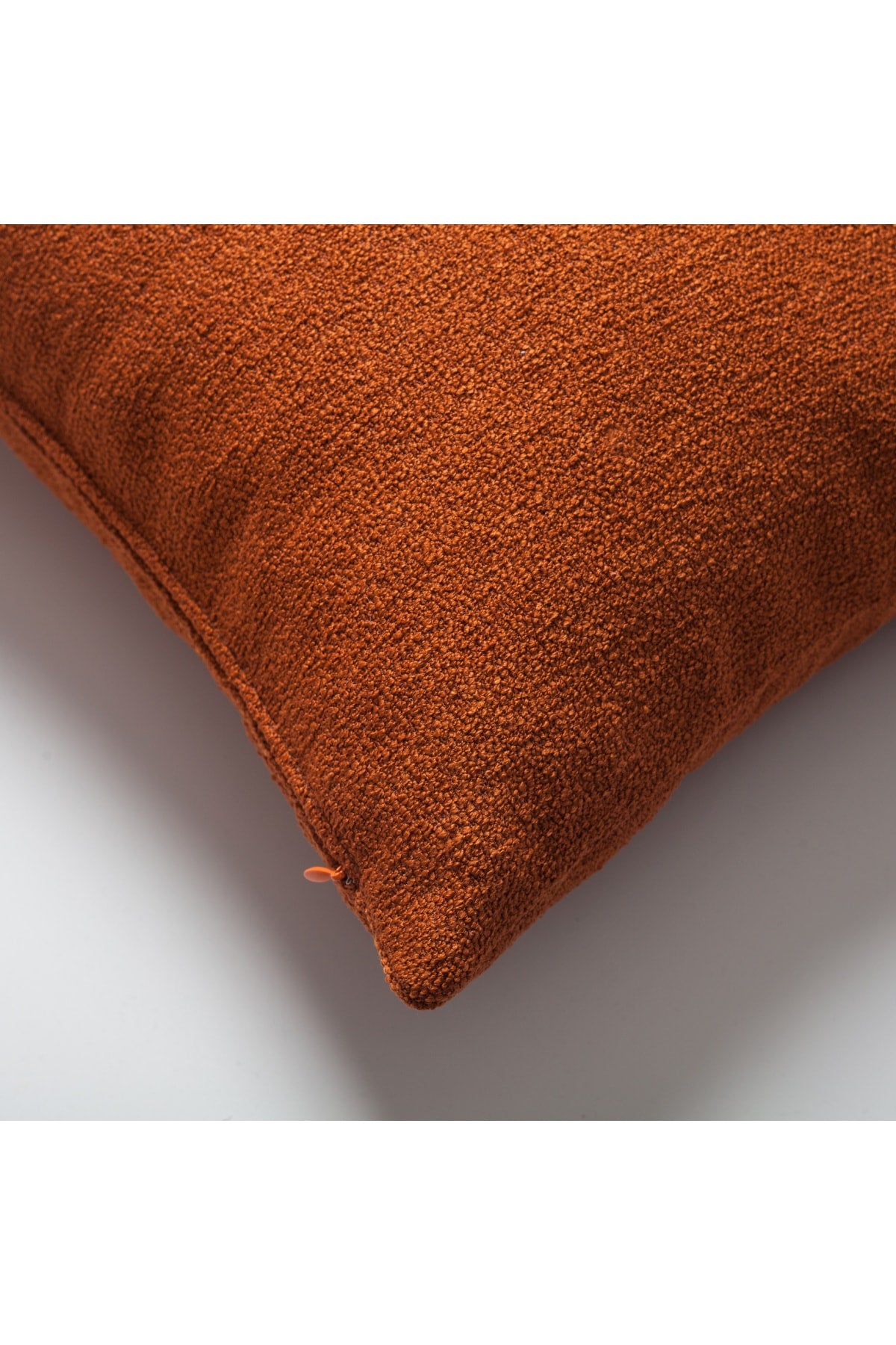 Julia | Burnt Orange Boucle Textured Solid Lumbar 16''x24'' Throw Pillow Cover