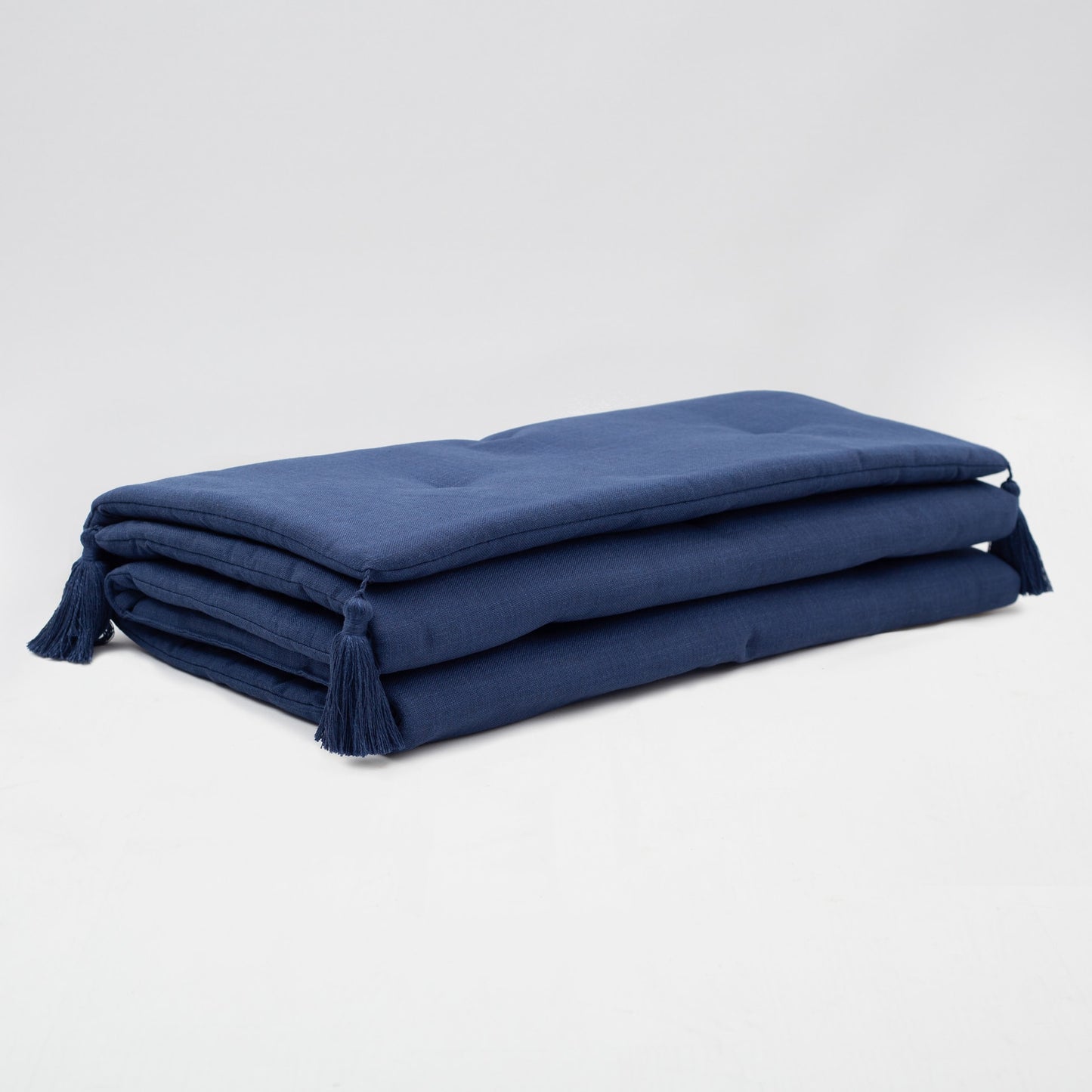 Loom Bed Runner | Navy Blue Neutral Linen Blend