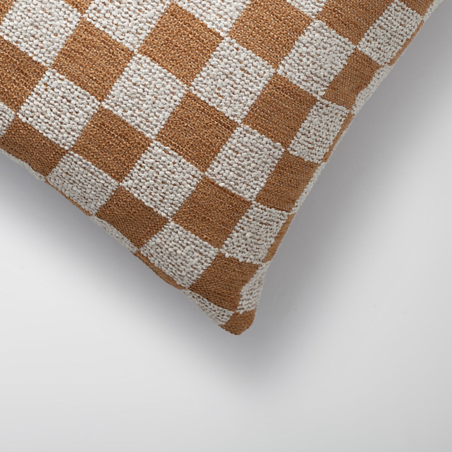 Mojo | Mustard Yellow Boucle Woven Checkered Square 18''x18'' Throw Pillow Cover