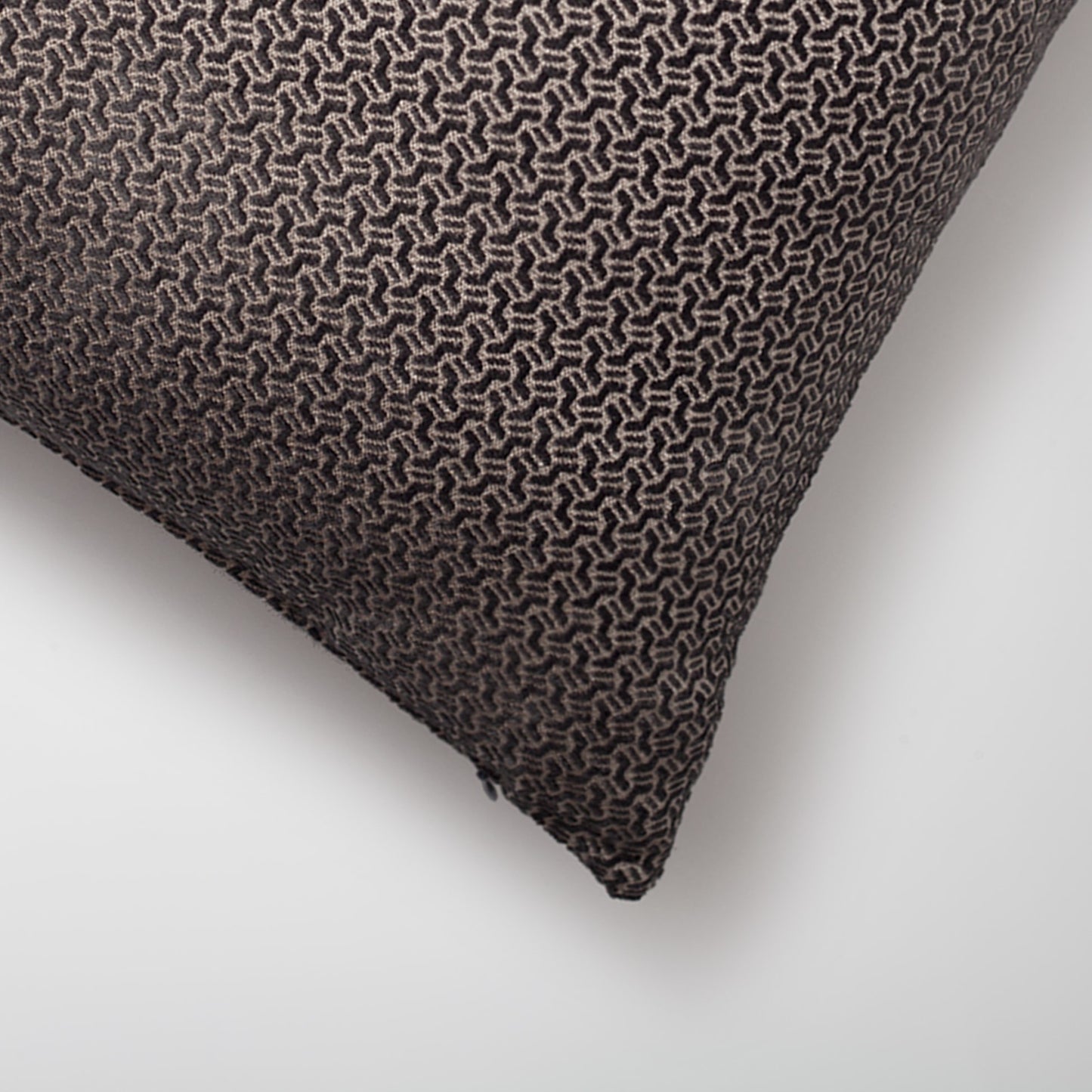 Arte | Dark Gray Small Geometric Patterned Velvet Textured Lumbar 20"x20'' Throw Pillow Cover