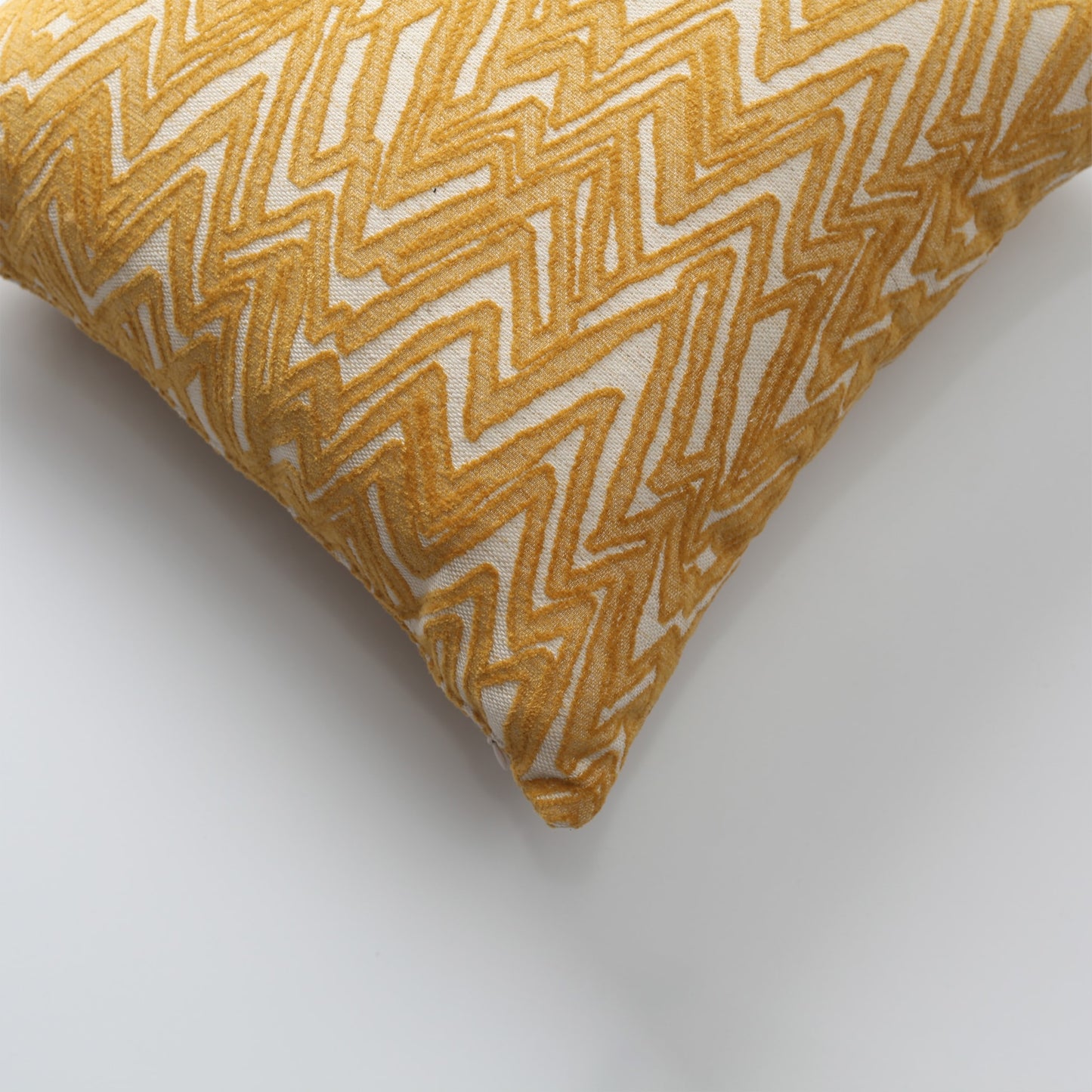 Lucca | Yellow Geometric Chevron Textured Square 18''x18'' Throw Pillow Cover