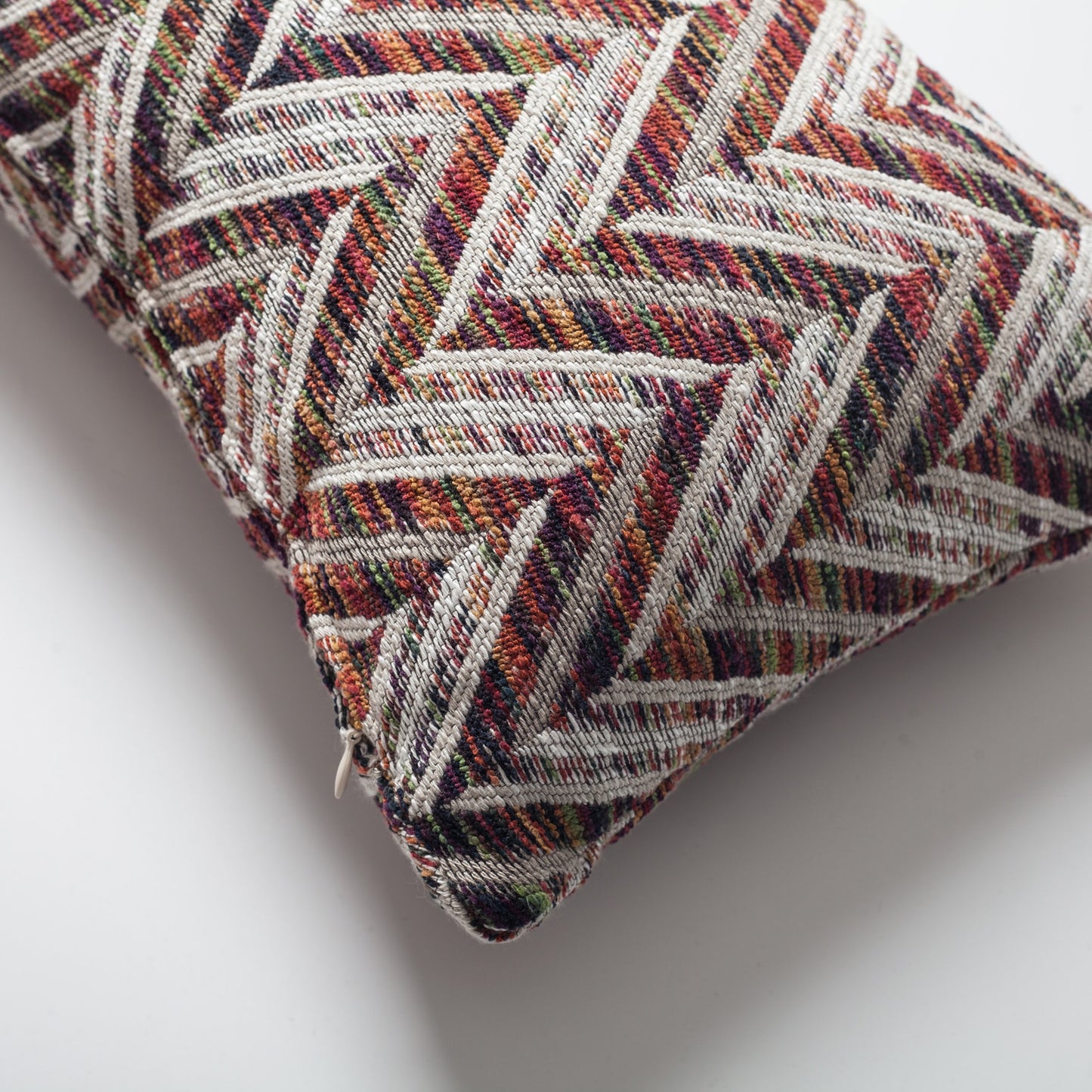 Biblos | Multicolored Herringbone Pattern Textured Lumbar 12"x20'' Throw Pillow Cover