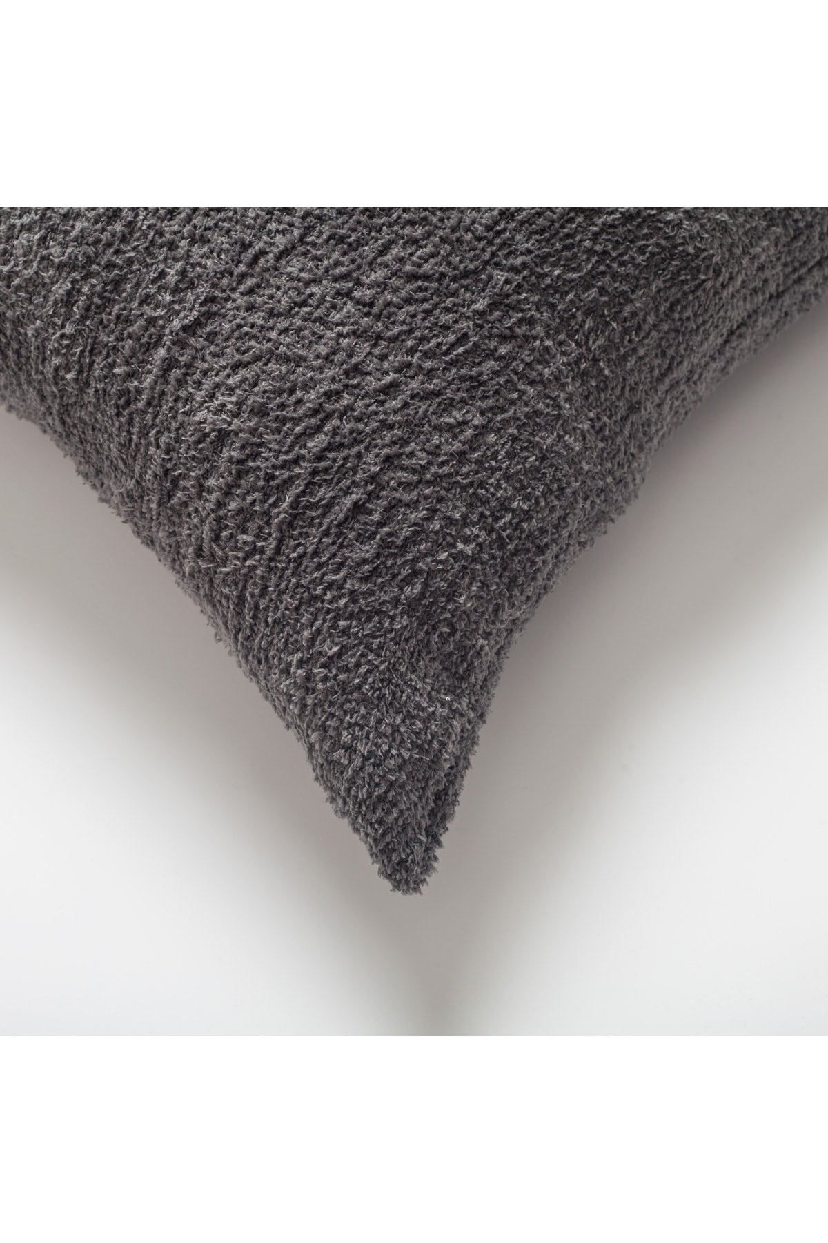 Cozy | Dark Gray Plush Soft Textured Square 20''x20'' Throw Pillow Cover