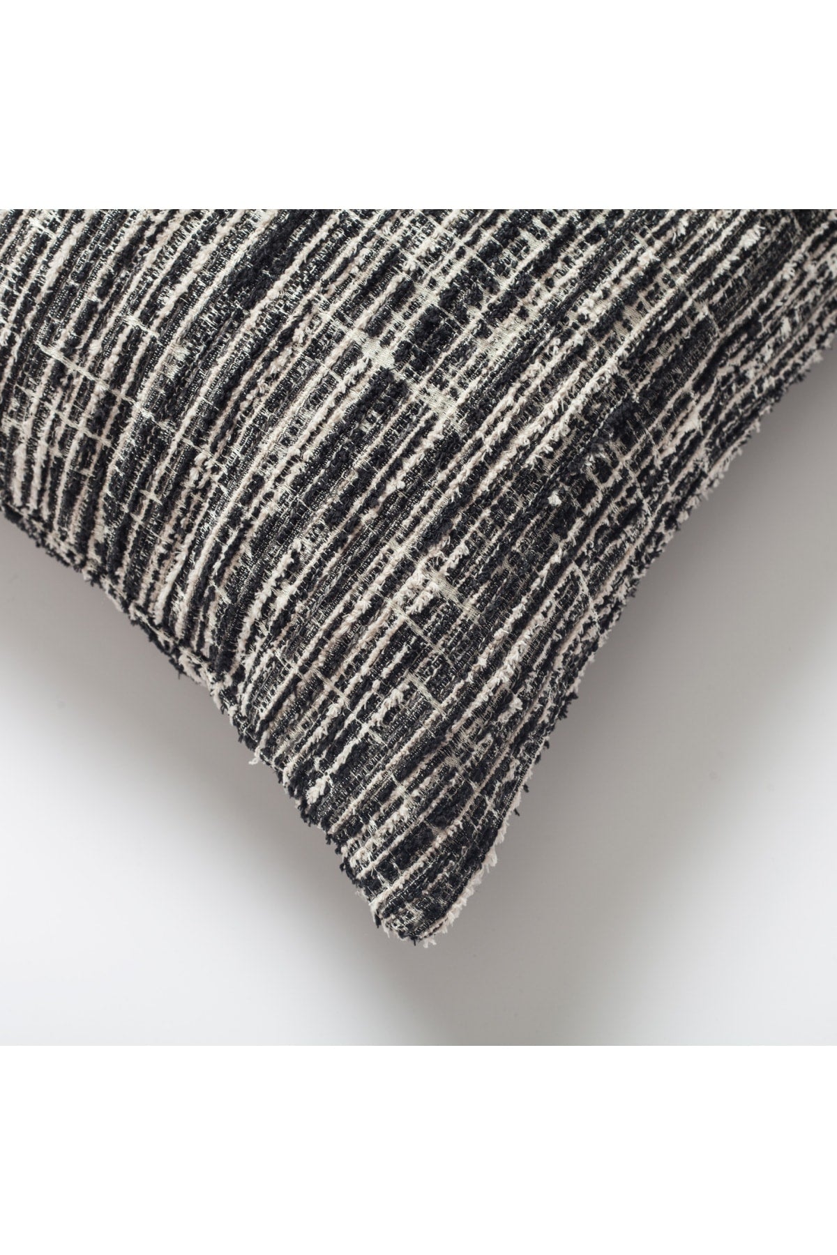 Coco | Black Heathered Woven Textured Plain Square 20"x20'' Throw Pillow Cover