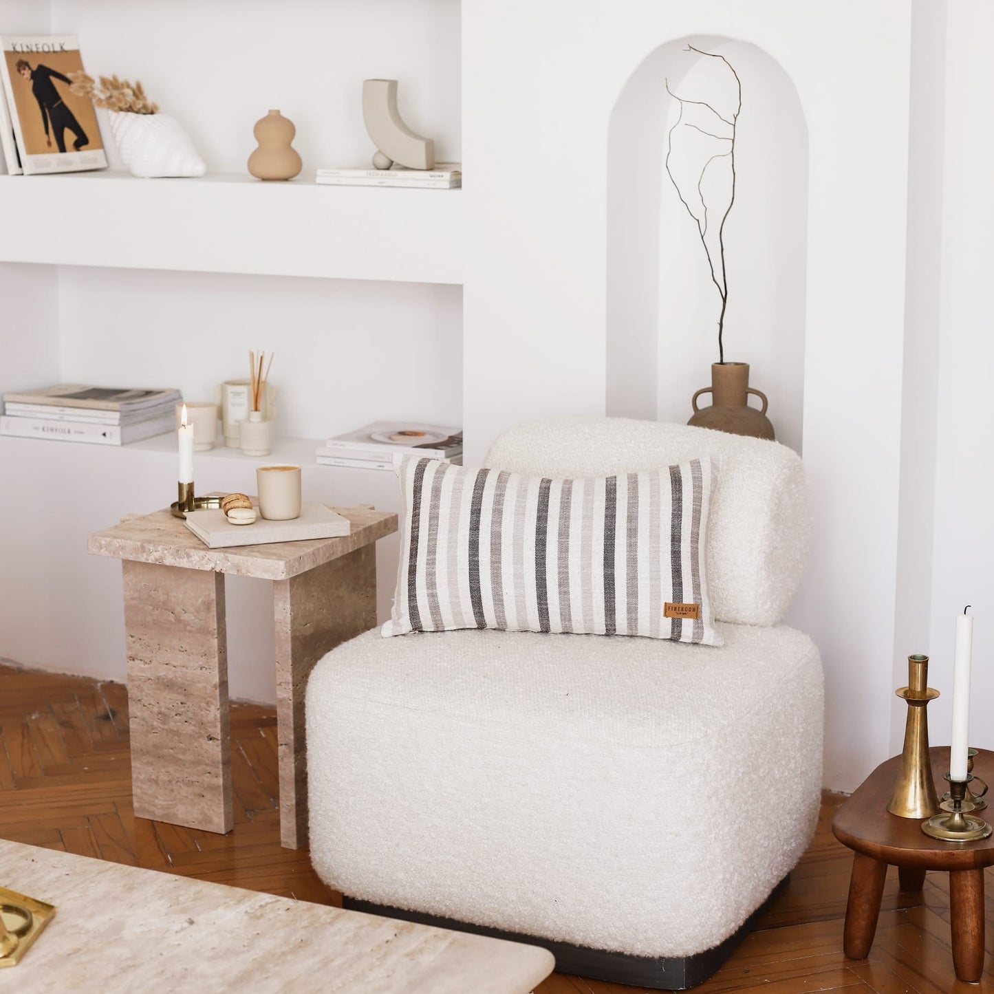 Porto & Capri | Set of 3 | Brown Linen Blend Throw Pillow Covers