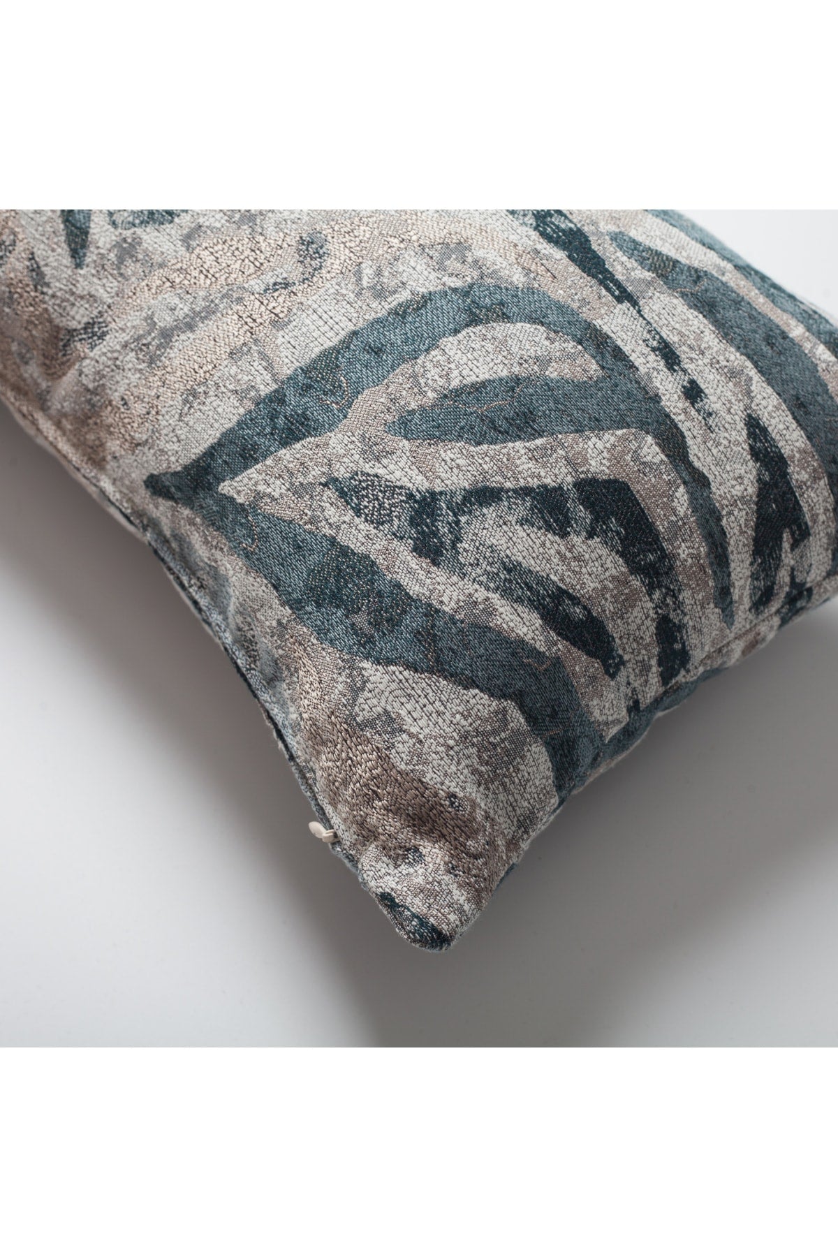 Rio | Blue Textured Woven Animal Skin Print Lumbar 12''x20'' Throw Pillow Cover