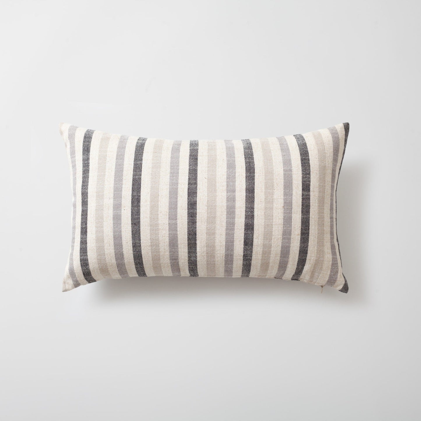 Stripe On Stripe | Set of 3 | Black and White Neutral Linen Blend Throw Pillow Covers