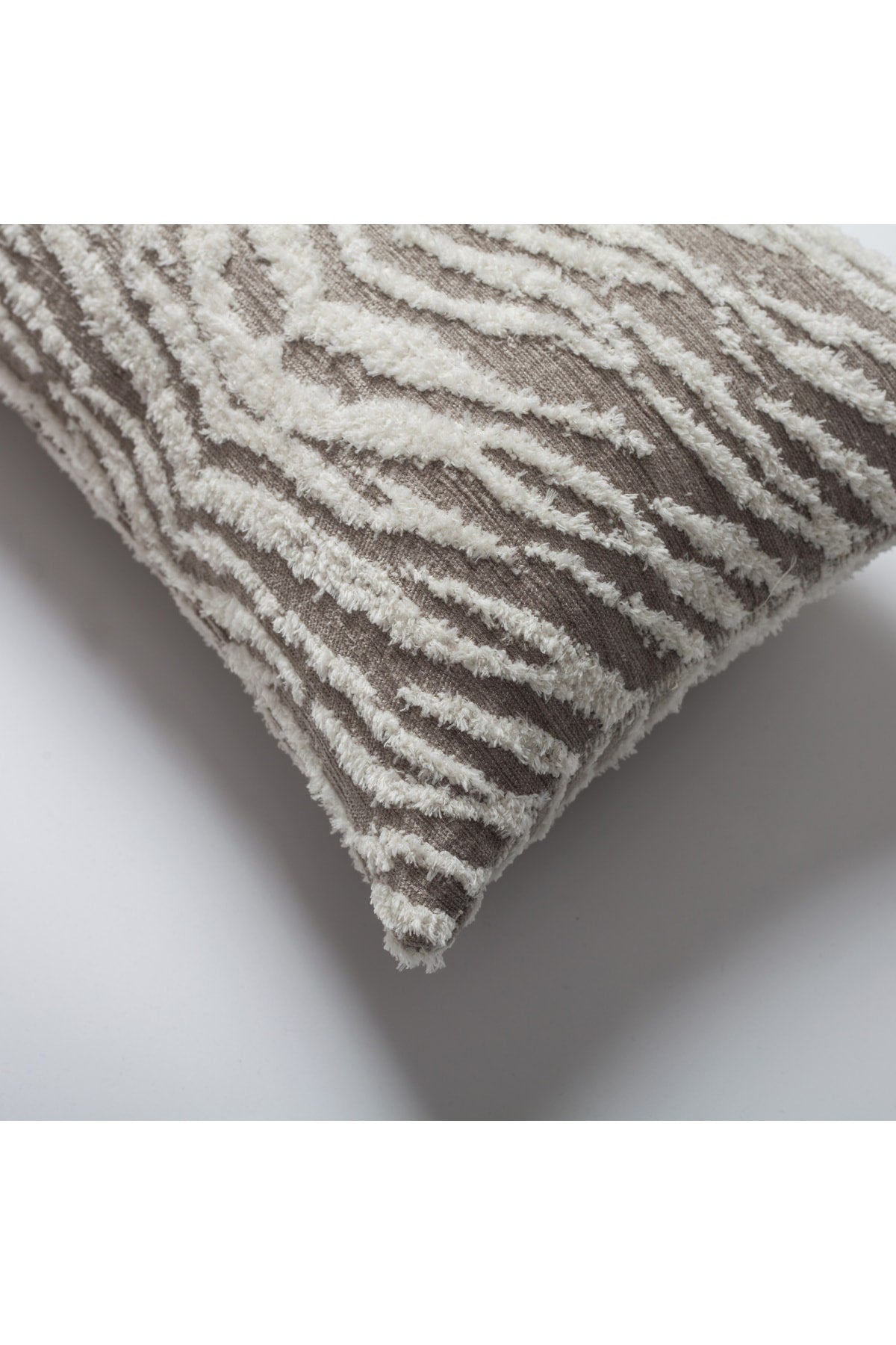 Tokyo | Neutral Taupe Animal Skin Print Zebra Woven Lumbar 12''x20'' Throw Pillow Cover