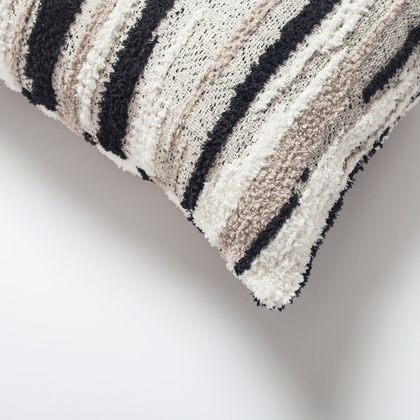 Alpaka | Black Textured Woven Modern Boho Lumbar 12"x20" Throw Pillow Cover