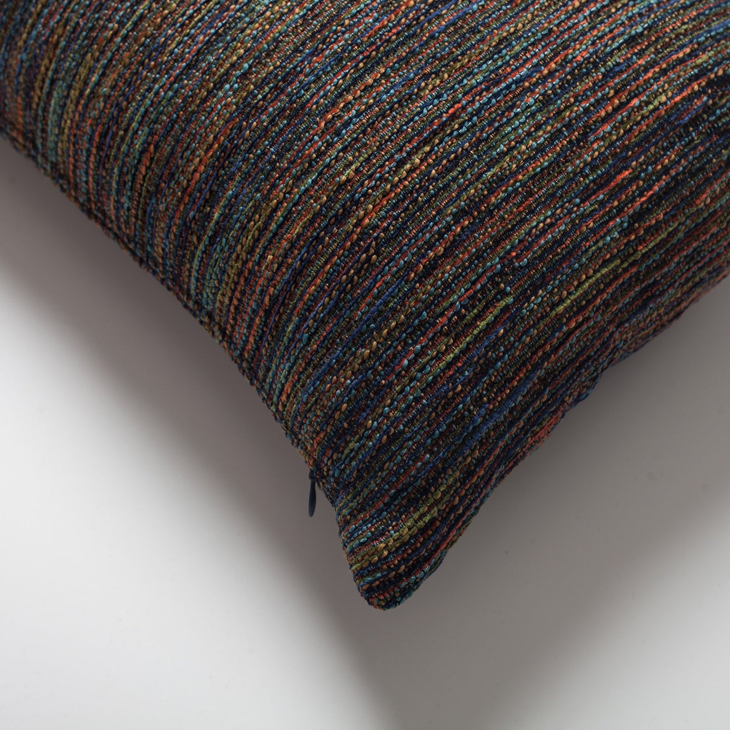 Bamboo | Blue Multicolored Textured Lumbar 12"x20'' Throw Pillow Cover