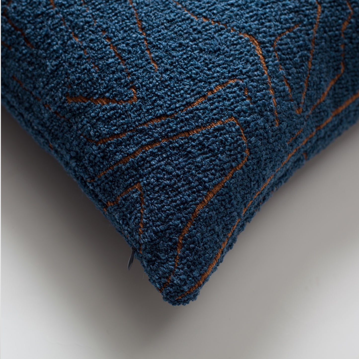 Amorf | Blue Abstract Minimal Design Textured Square 20"x20'' Throw Pillow Cover