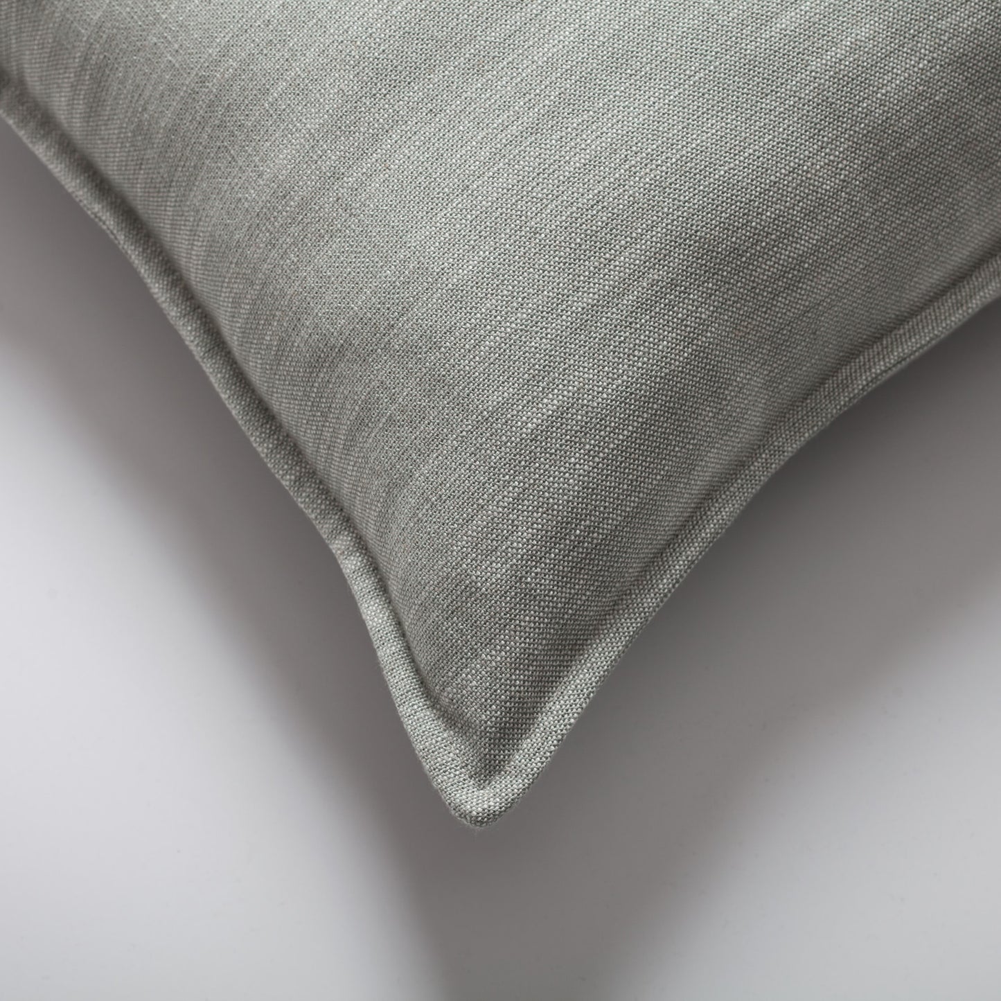 Porto | Mint Blue Neutral Solid Linen-Blend Flanged Square 20''x20'' Throw Pillow Cover