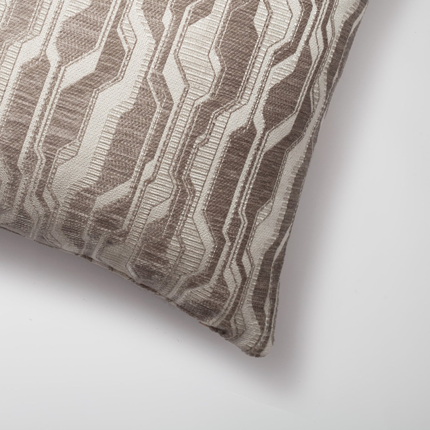Lebon | Taupe Modern Geometric Patterned Lumbar Square 20''x20'' Throw Pillow Cover