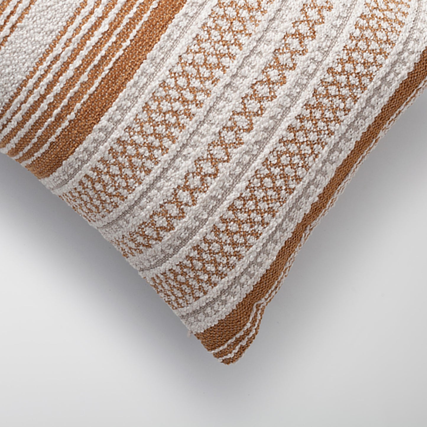 Gobi | Mustard Yellow Striped Textured Lumbar 12''x20'' Throw Pillow Cover