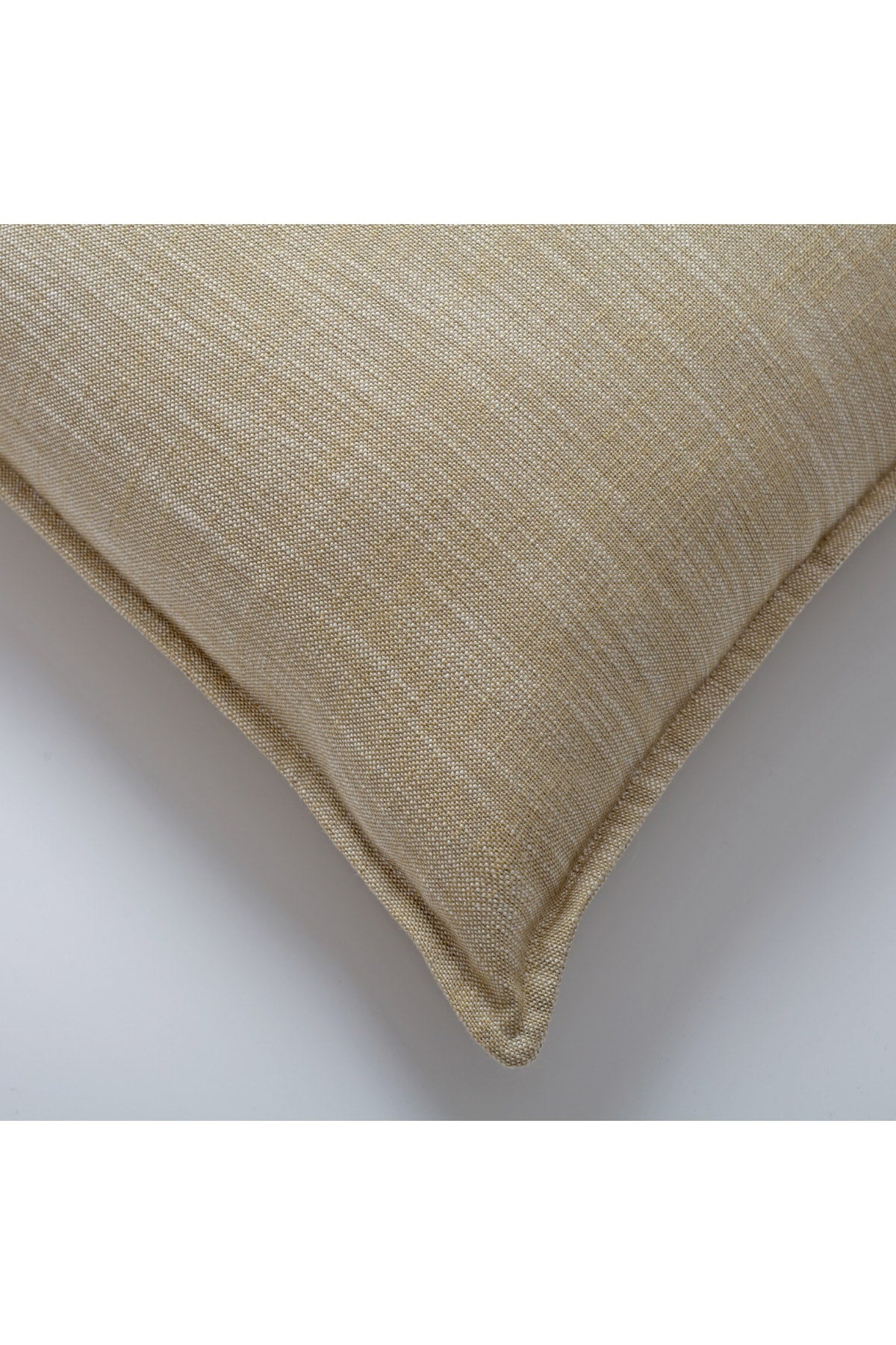Porto | Yellow Neutral Solid Linen-Blend Flanged Square 20''x20'' Throw Pillow Cover