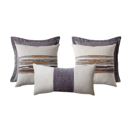 Borla & Combos | Set of 5 | Gray Throw Pillow Covers