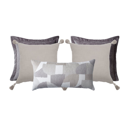 Borla & Otto | Set of 5 | Gray Throw Pillow Covers