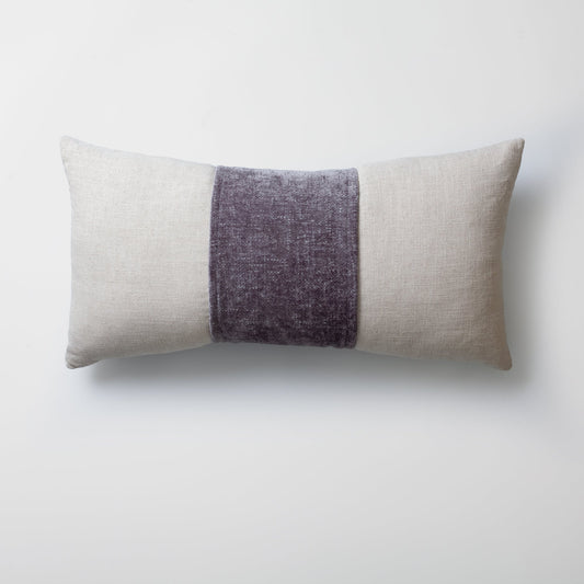 Belt | Gray Fabric Belted Woven Long Lumbar 14"x28" Throw Pillow Cover