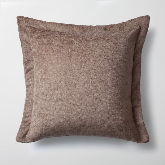 Borla | Light Brown Solid Woven Flanged Square 20''x20'' Throw Pillow Cover