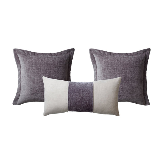 Borla & Belt | Set of 3 | Gray Throw Pillow Covers