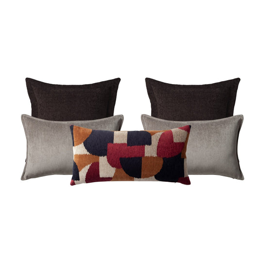 Borla & Otto | Set of 5 | Dark Brown Throw Pillow Covers