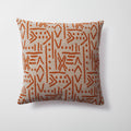 Icon | Orange Ethnic Tribal Boucle Woven Square 18''x18'' Throw Pillow Cover