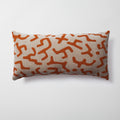 Nandos | Burnt Orange Mud Cloth Design Boucle Textured Long Lumbar 14"x28" Throw Pillow Cover