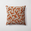 Nandos | Burnt Orange Mud Cloth Design Boucle Textured Square 20''x20'' Throw Pillow Cover