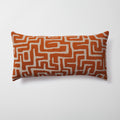 Norm | Burnt Orange Textured Geometric Maze Long Lumbar 14"x28" Throw Pillow Cover