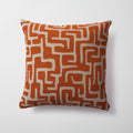 Norm | Burnt Orange Textured Geometric Maze Square 20''x20'' Throw Pillow Cover