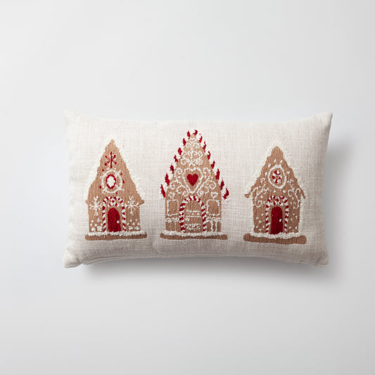 Christmas House  | Woven Lumbar  Decorative  Throw Pillow Cover
