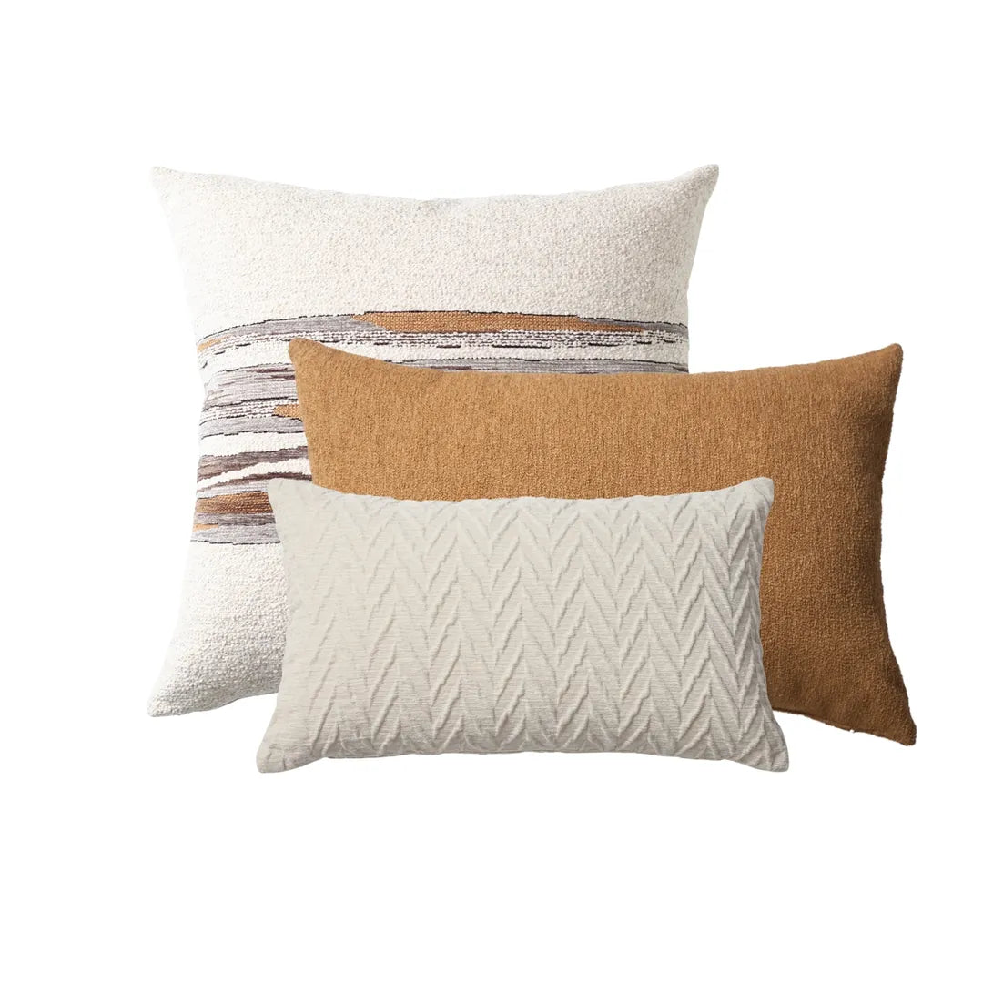 Combos & Cello | Set of 3 | Mustard Throw Pillow Covers Set