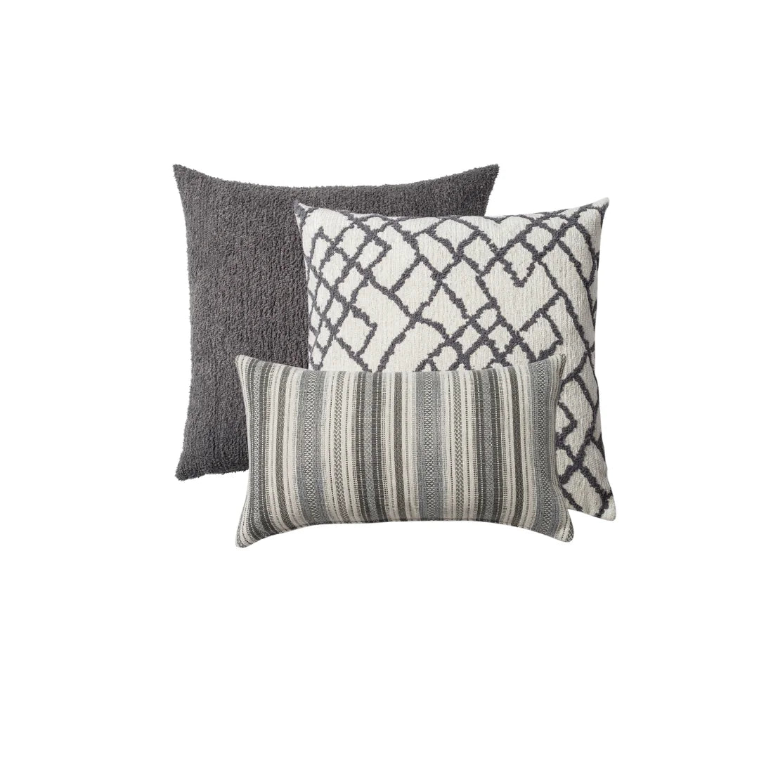 Cozy & Maya | Set of 3 | Dark Gray Throw Pillow Covers
