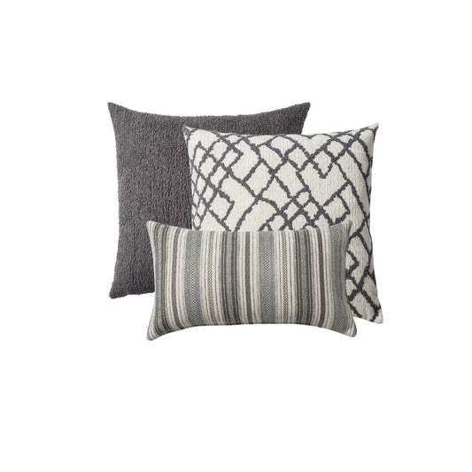 Cozy & Maya | Set of 3 | Dark Gray Throw Pillow Covers