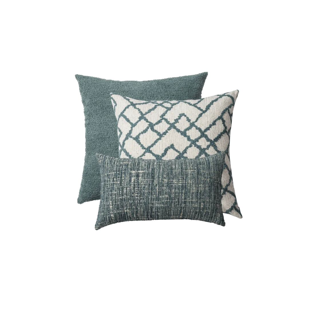 Cozy & Maya | Set of 3 | Teal Throw Pillow Covers