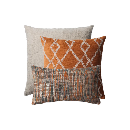 Cozy & Tweed | Set of 3 | Burnt Orange Throw Pillow Covers