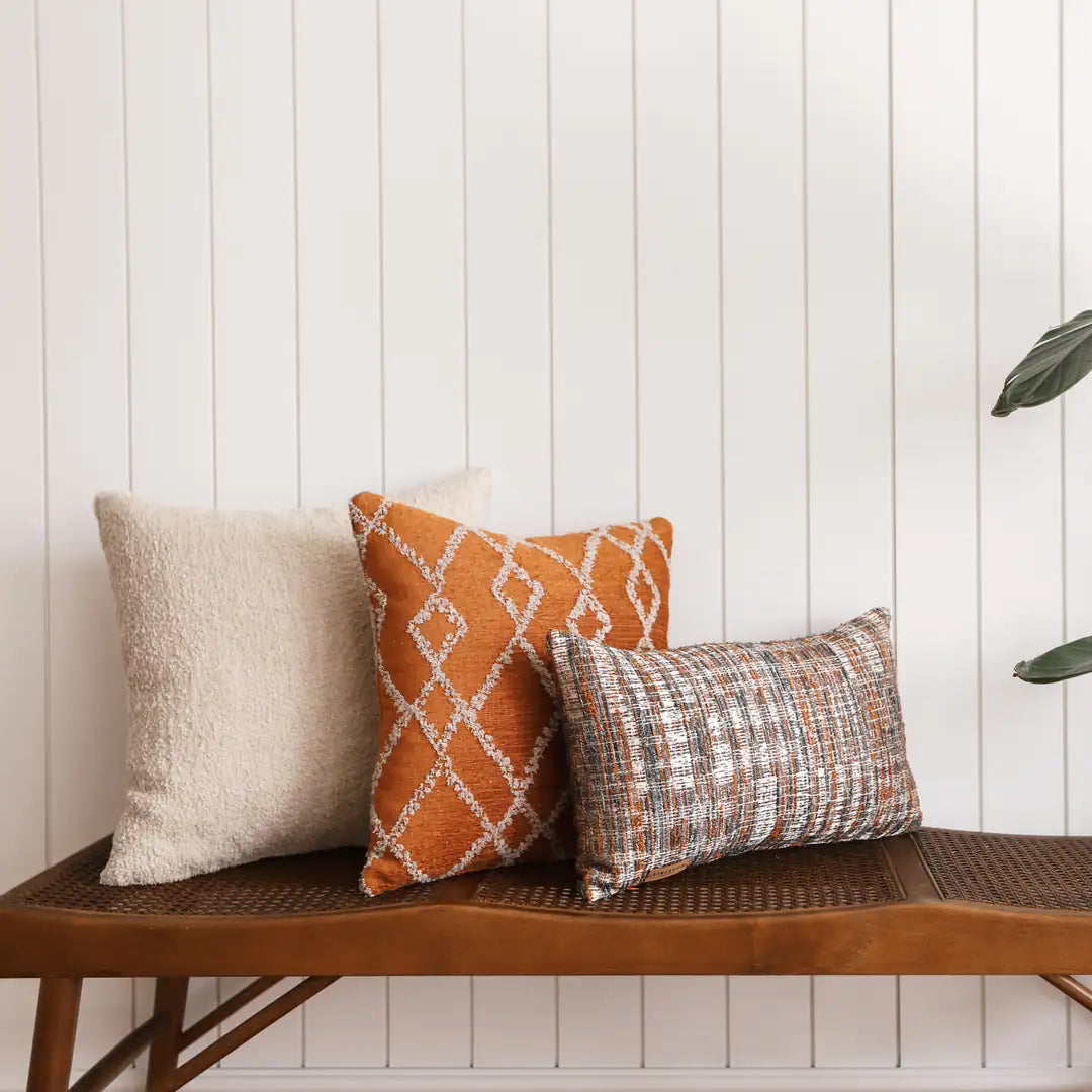 Cozy & Tweed | Set of 3 | Burnt Orange Throw Pillow Covers