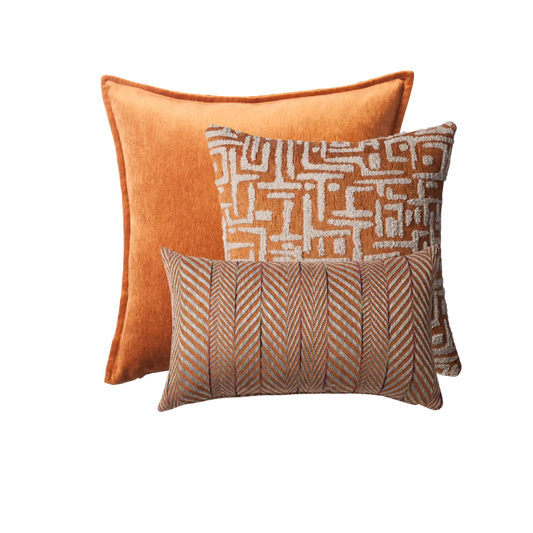 Eliza & Sense | Set of 3 | Burnt Orange Throw Pillow Covers