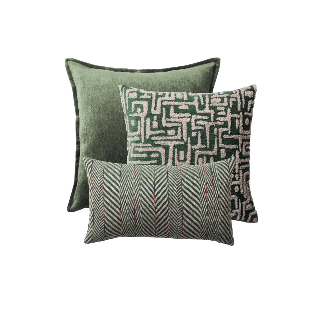 Eliza & Sense | Set of 3 | Green Throw Pillow Covers