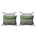 Eliza & Sense & Loom | Set of 6 | Green Bed Decor Throw Pillow Covers