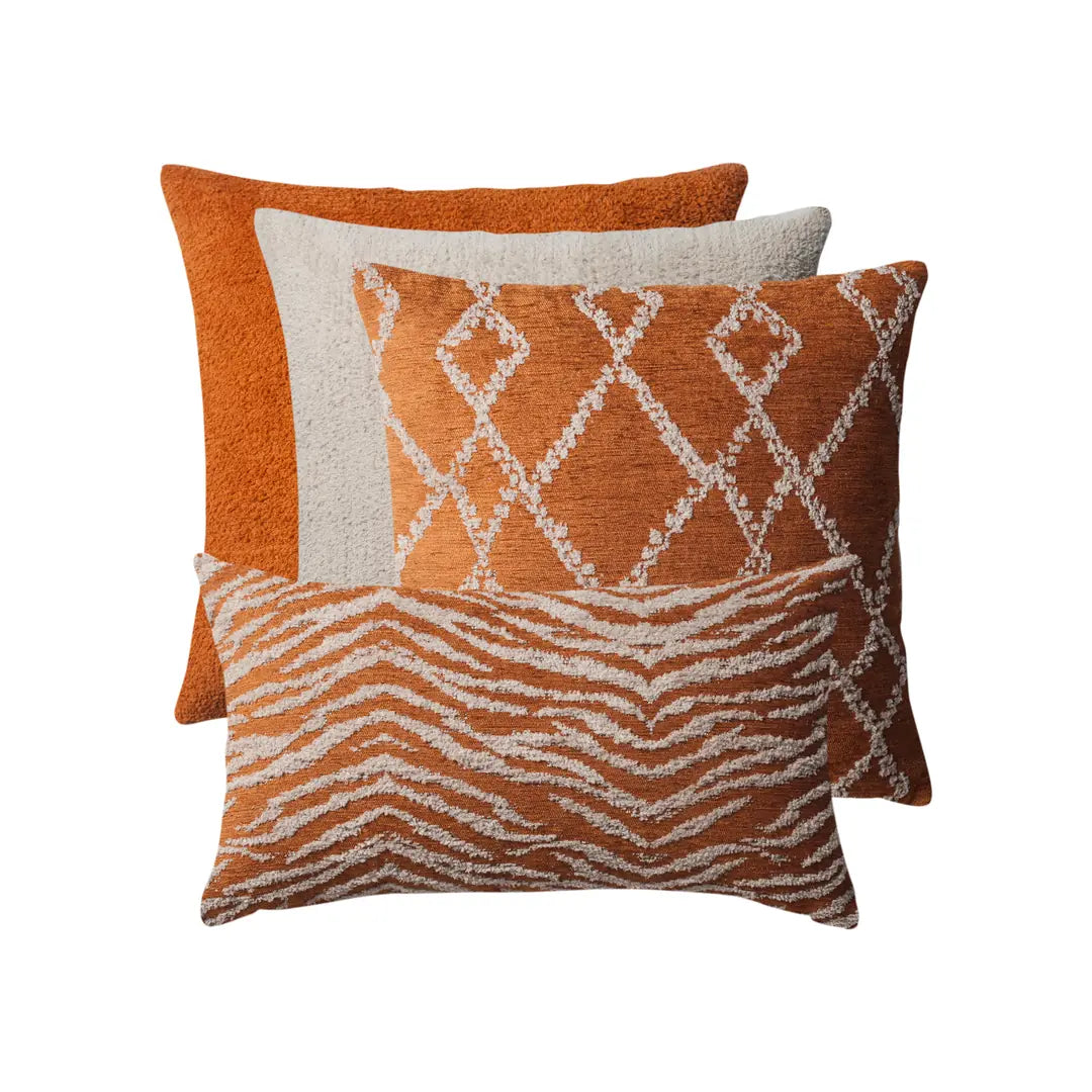 Girit | Set of 4 | Burnt Orange Throw Pillow Covers