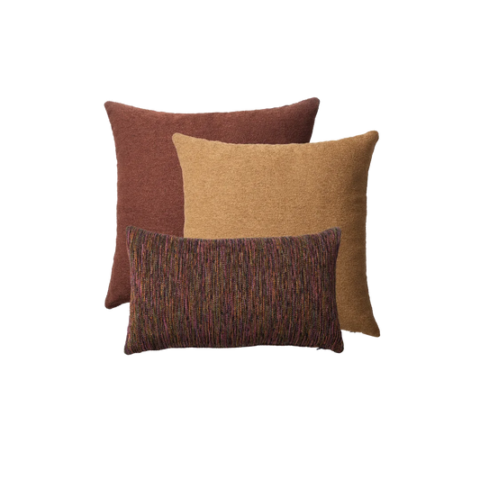 Julia & Bamboo | Set of 3 | Mustard Throw Pillow Covers